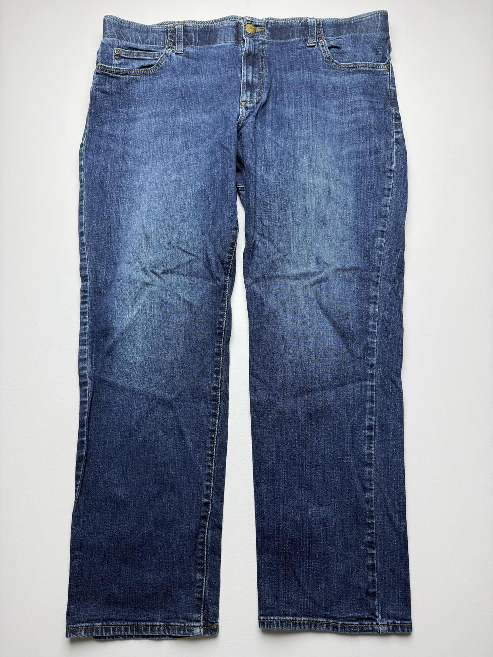 Lee Jeans Mens 40x32 Blue Med Wash Denim Straight Taper Regular Stretch Casual